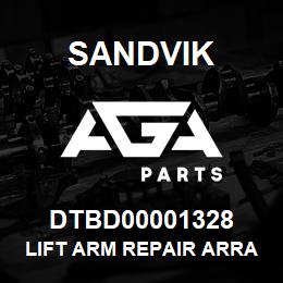 DTBD00001328 Sandvik LIFT ARM REPAIR ARRANGMENT, LIFT ARM | AGA Parts