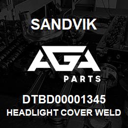 DTBD00001345 Sandvik HEADLIGHT COVER WELDMENT | AGA Parts