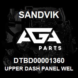 DTBD00001360 Sandvik UPPER DASH PANEL WELDMENT, LS151 | AGA Parts