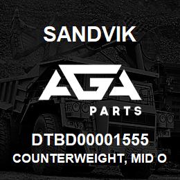 DTBD00001555 Sandvik COUNTERWEIGHT, MID ODS TS495 | AGA Parts