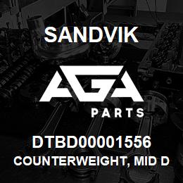 DTBD00001556 Sandvik COUNTERWEIGHT, MID DS TS495 | AGA Parts