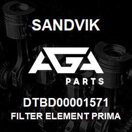 DTBD00001571 Sandvik FILTER ELEMENT PRIMARY, AIR | AGA Parts