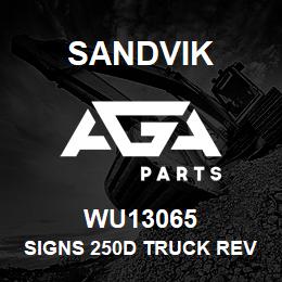 WU13065 Sandvik SIGNS 250D TRUCK REV.5 | AGA Parts