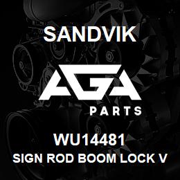 WU14481 Sandvik SIGN ROD BOOM LOCK VALVE REV A | AGA Parts