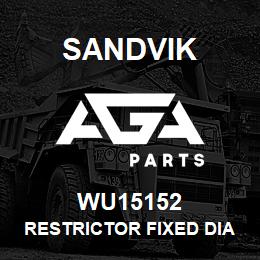 WU15152 Sandvik RESTRICTOR FIXED DIA 0.8 | AGA Parts