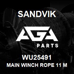 WU25491 Sandvik MAIN WINCH ROPE 11 MM.-93KN | AGA Parts