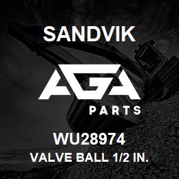 WU28974 Sandvik VALVE BALL 1/2 IN. MODIFIED REV.2 RB | AGA Parts