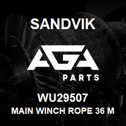 WU29507 Sandvik MAIN WINCH ROPE 36 MM.-1185KN RE | AGA Parts