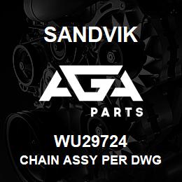 WU29724 Sandvik CHAIN ASSY PER DWG | AGA Parts