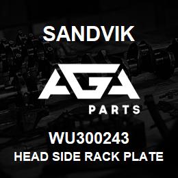 WU300243 Sandvik HEAD SIDE RACK PLATE | AGA Parts