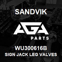 WU300616B Sandvik SIGN JACK LEG VALVES | AGA Parts