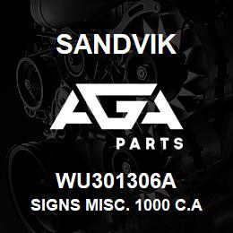 WU301306A Sandvik SIGNS MISC. 1000 C.AB. | AGA Parts