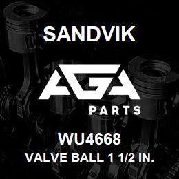 WU4668 Sandvik VALVE BALL 1 1/2 IN. NPT MODIFIED | AGA Parts