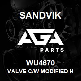 WU4670 Sandvik VALVE C/W MODIFIED HANDLE | AGA Parts