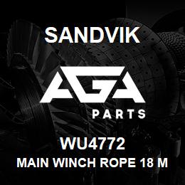 WU4772 Sandvik MAIN WINCH ROPE 18 MM.-312KN | AGA Parts