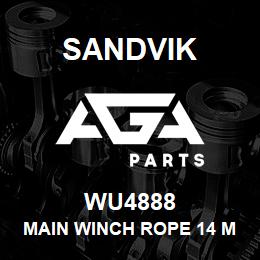 WU4888 Sandvik MAIN WINCH ROPE 14 MM.-188KN | AGA Parts