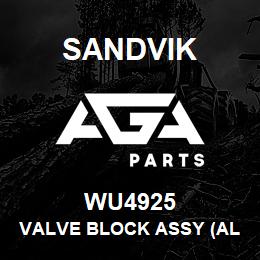 WU4925 Sandvik VALVE BLOCK ASSY (ALUM) | AGA Parts