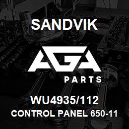 WU4935/112 Sandvik CONTROL PANEL 650-112 | AGA Parts