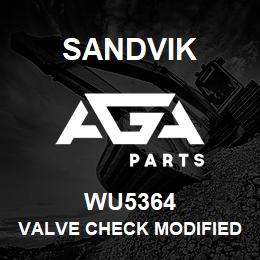 WU5364 Sandvik VALVE CHECK MODIFIED | AGA Parts