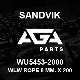 WU5453-2000 Sandvik WLW ROPE 8 MM. X 2000M (7X7) | AGA Parts