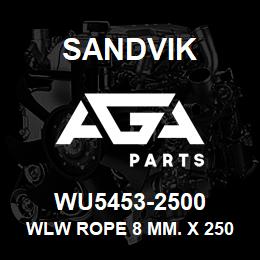 WU5453-2500 Sandvik WLW ROPE 8 MM. X 2500M (7X7) | AGA Parts