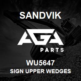 WU5647 Sandvik SIGN UPPER WEDGES | AGA Parts