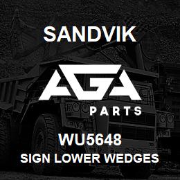 WU5648 Sandvik SIGN LOWER WEDGES | AGA Parts