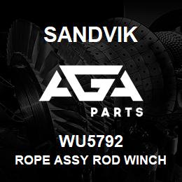 WU5792 Sandvik ROPE ASSY ROD WINCH | AGA Parts