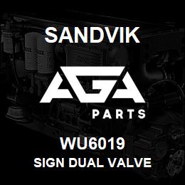 WU6019 Sandvik SIGN DUAL VALVE | AGA Parts