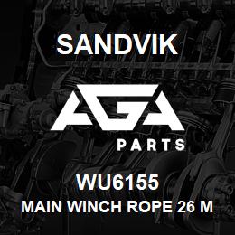 WU6155 Sandvik MAIN WINCH ROPE 26 MM.-642KN | AGA Parts