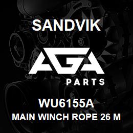 WU6155A Sandvik MAIN WINCH ROPE 26 MM.-642KN | AGA Parts