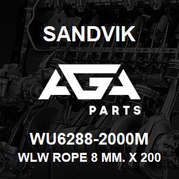 WU6288-2000M Sandvik WLW ROPE 8 MM. X 2000M 18X7 | AGA Parts