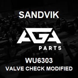 WU6303 Sandvik VALVE CHECK MODIFIED | AGA Parts