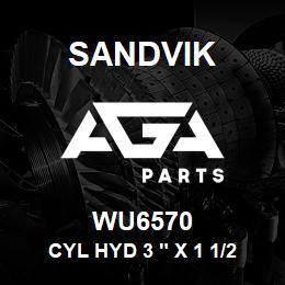 WU6570 Sandvik CYL HYD 3 " X 1 1/2 IN. X 12" MOD | AGA Parts