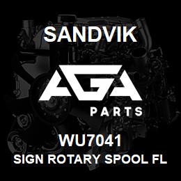 WU7041 Sandvik SIGN ROTARY SPOOL FLOW CONTROL | AGA Parts