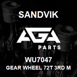 WU7047 Sandvik GEAR WHEEL 72T 3RD MESH | AGA Parts