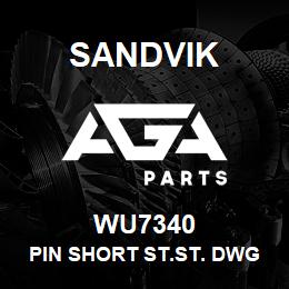 WU7340 Sandvik PIN SHORT ST.ST. DWG | AGA Parts