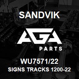 WU7571/22 Sandvik SIGNS TRACKS 1200-22 REV 1 | AGA Parts