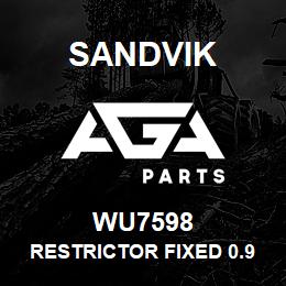 WU7598 Sandvik RESTRICTOR FIXED 0.9 X 4 | AGA Parts