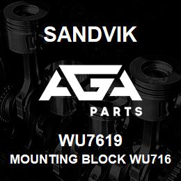 WU7619 Sandvik MOUNTING BLOCK WU7169 | AGA Parts