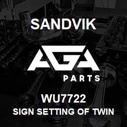 WU7722 Sandvik SIGN SETTING OF TWIN CAM | AGA Parts