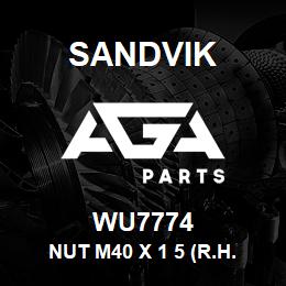 WU7774 Sandvik NUT M40 X 1 5 (R.H. MTG.) REV | AGA Parts