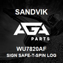 WU7820AF Sandvik SIGN SAFE-T-SPIN LOGO. TOP. RE | AGA Parts