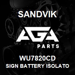 WU7820CD Sandvik SIGN BATTERY ISOLATOR REV.1 | AGA Parts