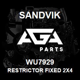 WU7929 Sandvik RESTRICTOR FIXED 2X4 REV.2 | AGA Parts