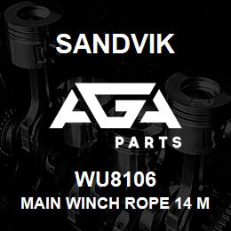 WU8106 Sandvik MAIN WINCH ROPE 14 MM.-188KN REV | AGA Parts