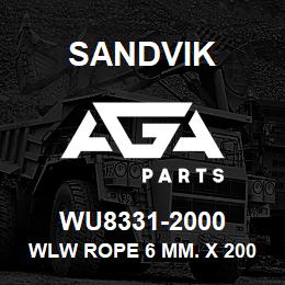 WU8331-2000 Sandvik WLW ROPE 6 MM. X 2000 MTRS (7X7) | AGA Parts