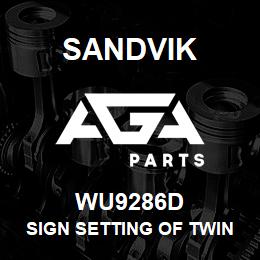 WU9286D Sandvik SIGN SETTING OF TWIN CAM REV.1 | AGA Parts