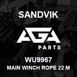 WU9967 Sandvik MAIN WINCH ROPE 22 MM.-468KN | AGA Parts