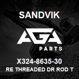 X324-8635-30 Sandvik RE THREADED DR ROD T38 R32 3.5M OP | AGA Parts